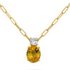 2.11CT DIAMOND & AAA YELLOW SAPPHIRE 18KT YELLOW GOLD DOUBLE SOLITAIRE NECKLACE
