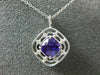ESTATE .79CT DIAMOND & AAA AMETHYST 14K WHITE GOLD 3D SQUARE DOUBLE HALO PENDANT