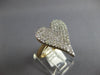 ESTATE LARGE 1.0CT DIAMOND 14KT YELLOW GOLD 3D INVISIBLE HEART SHAPE LOVE RING