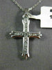 ESTATE .30CT ROUND DIAMOND 14KT WHITE GOLD CLASSIC CHANNEL CROSS PENDANT #23015