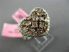 ESTATE LARGE 2.52CT WHITE & PINK DIAMOND 18KT 2 TONE GOLD HEART SHAPE LOVE RING