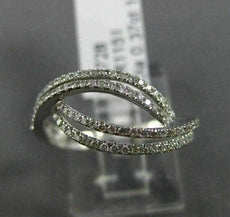 ESTATE .37CT DIAMOND 18KT WHITE GOLD MULTI ROW INFINITY SEMI ETERNITY LOVE RING