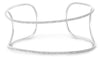 ESTATE WIDE .32CT DIAMOND 14K WHITE GOLD 3D TWO ROW TAPERED PAVE BANGLE BRACELET