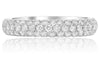 ESTATE 1.52CT ROUND DIAMOND 14KT WHITE GOLD 3 ROW PAVE ETERNITY ANNIVERSARY RING