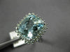 ESTATE 4.05CT DIAMOND & AAA AQUAMARINE 14KT WHITE GOLD 3D SQUARE ENGAGEMENT RING
