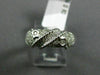 ESTATE .34CT ROUND DIAMOND 18KT WHITE GOLD 3D DOUBLE STAR ROPE LOVE FUN RING