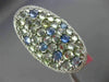 LARGE 4.21CT DIAMOND & AAA GREEN AMETHYST & BLUE TOPAZ 14KT WHITE GOLD OVAL RING