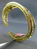 ESTATE WIDE .65CT DIAMOND 14K YELLOW GOLD 3D FILIGREE GRADUATING BANGLE BRACELET