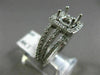 ESTATE .80CT DIAMOND 14K WHITE GOLD HALO SQUARE SEMI MOUNT ENGAGEMENT RING #2625