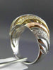 EFFY .50CT DIAMOND 14K WHITE & YELLOW & ROSE GOLD MULTI ROW WAVE DOME SHAPE RING