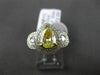 ESTATE 1.64CT FANCY YELLOW DIAMOND 18K TWO TONE GOLD DOUBLE HALO ENGAGEMENT RING