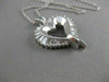 ESTATE 1.65CTW DIAMOND 14K WHITE GOLD OPEN 3D HEART PENDANT + CHAIN FG VVS #9889