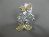 ESTATE LARGE .97CT DIAMOND 18K WHITE YELLOW ROSE GOLD 3D BUTTERFLY LOVE FUN RING