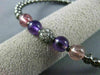 ESTATE .60CT DIAMOND AMETHYST & PINK QUARTZ 14KT BLACK GOLD 3D BANGLE BRACELET