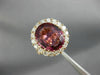 ESTATE LARGE 7.30CT DIAMOND & AAA PINK TOURMALINE 18KT ROSE GOLD ENGAGEMENT RING