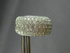 ESTATE LARGE & WIDE 2.59CT DIAMOND 18KT WHITE GOLD 3D MULTI ROW HUGGIE EARRINGS