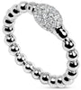 ESTATE .35CT ROUND CUT DIAMOND 18KT WHITE GOLD 3D CLASSIC PAVE OVAL FUN RING