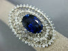 ESTATE EXTRA LARGE 5.45CT DIAMOND & AAA SAPPHIRE 14KT WHITE GOLD OVAL RING #2383