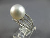 LARGE .33CT DIAMOND & AAA SOUTH SEA PEARL 18K WHITE GOLD MULTI ROW INFINITY RING