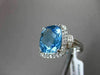 ESTATE 6.27CTW DIAMOND & AAA BLUE TOPAZ 14KT WHITE GOLD 3D FILIGREE HALO RING