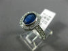 ESTATE 1.82CT DIAMOND & AAA SAPPHIRE 14K WHITE GOLD OVAL 3D HALO ENGAGEMENT RING