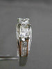 ESTATE 1.50CT DIAMOND 14K WHITE GOLD 3 STONE PAST PRESENT FUTURE ENGAGEMENT RING