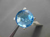 ESTATE 13.32CT DIAMOND & AAA EXTRA FACET BLUE TOPAZ 14KT WHITE GOLD 3D ROPE RING