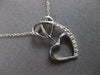 ESTATE .03CT DIAMOND 14KT WHITE GOLD 3D DOUBLE HEART LOVE FLOATING PENDANT