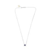 ESTATE .61CT & AAA SAPPHIRE DIAMOND 18K WHITE GOLD 3D OVAL CLASSIC HALO NECKLACE