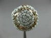 ESTATE LARGE 1.50CT DIAMOND 14KT WHITE & ROSE GOLD FLOWER FILIGREE COCKTAIL RING