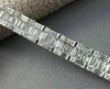 ESTATE WIDE 5.58CT ROUND BAGUETTE DIAMOND 18KT WHITE GOLD SQUARE TENNIS BRACELET