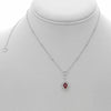 ESTATE 1.19CT DIAMOND & AAA RUBY 18KT WHITE GOLD 3D OVAL LARIAT LOVE NECKLACE