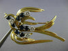 ESTATE 1.70CT DIAMOND & AAA SAPPHIRE 18KT YELLOW GOLD 3D BIRD BROOCH PIN #23874