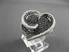 ESTATE LARGE 6.84CT WHITE & BLACK DIAMOND 18KT WHITE GOLD 3D INFINITY HEART RING