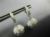 ESTATE 1.52CT DIAMOND 18KT WHITE GOLD 3D SOCCER BALL HANGING FUN EARRINGS