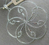 ESTATE LARGE .92CT DIAMOND 14KT WHITE GOLD OPEN FILIGREE FLOWER FLOATING PENDANT