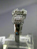 ESTATE WIDE .89CT ROUND & BAGUETTE DIAMOND 18KT WHITE GOLD HALO PROMISE RING