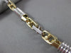 ESTATE WIDE & LARGE 14KT WHITE & YELLOW GOLD 3D FANCY LINK MEN'S BRACELET #22852