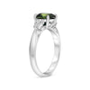 2.40CT DIAMOND AAA GREEN SAPPHIRE PLATINUM CUSHION & PEAR SHAPE ENGAGEMENT RING