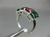 ESTATE LARGE 5.15CT DIAMOND & MULTI COLOR TOURMALINE 14K WHITE GOLD JOURNEY RING