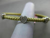 ESTATE .25CT DIAMOND 14K WHITE & YELLOW GOLD HEART FLEXIBLE LOVE BANGLE BRACELET