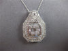 EXTRA LARGE 2.20CT DIAMOND 14KT WHITE GOLD ROUND & BAGUETTE DOUBLE HALO PENDANT