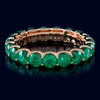 3.60CT AAA EMERALD 14KT ROSE GOLD 3D CLASSIC SHARED PRONG ETERNITY FUN LOVE RING