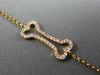 ESTATE .12CT PINK DIAMOND 18KT ROSE GOLD 3D CLASSIC LUCKY DOG BONE FUN BRACELET