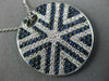 ESTATE LARGE 3.70CT DIAMOND & SAPPHIRE 18KT WHITE GOLD CIRCULAR SUNBURST PENDANT