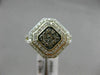 WIDE .50CT WHITE & CHOCOLATE FANCY DIAMOND 14KT TWO TONE GOLD DDOUBLE HALO RING