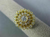 ESTATE WIDE .75CT DIAMOND 14KT YELLOW GOLD 3D FLOWER FILIGREE ANNIVERSARY RING