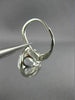 ESTATE LARGE 6.0CT CZ 14KT WHITE GOLD 3D ROUND HALO LEVERBACK HANGING EARRINGS