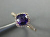 ESTATE 1.02CT DIAMOND & AAA AMETHYST 14KT ROSE GOLD 3D CUSHION FUN LOVE RING