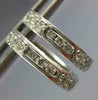 ANTIQUE .36CT DIAMOND 18KT WHITE GOLD SQUARE FILIGREE HUGGIE HOOP EARRINGS #7531